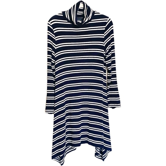 Anthropologie Dresses & Skirts - Maeve Anthropologie Navy Blue White Striped Nautical Marine Dress Size Small